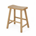 Tabouret de bar en chêne massif naturel assise incurvée sans dossier 45 cm x 35 cm x 75 cm