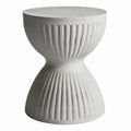 Table d’appoint ronde en béton fibré gris clair forme sablier 45 cm x 50 cm