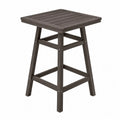 Table haute de jardin carrée en bois d’acacia brun foncé 70 x 70 x 105 cm plateau à lattes